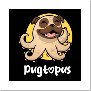 Pugtopus (on dark colors) Posters and Art